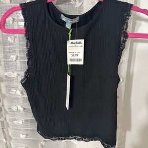 Marshalls Black Lace Trim Tank Top